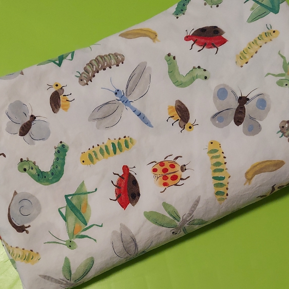 Pottery Barn Kids Bugs Nature Twin Flat Sheet Cotton